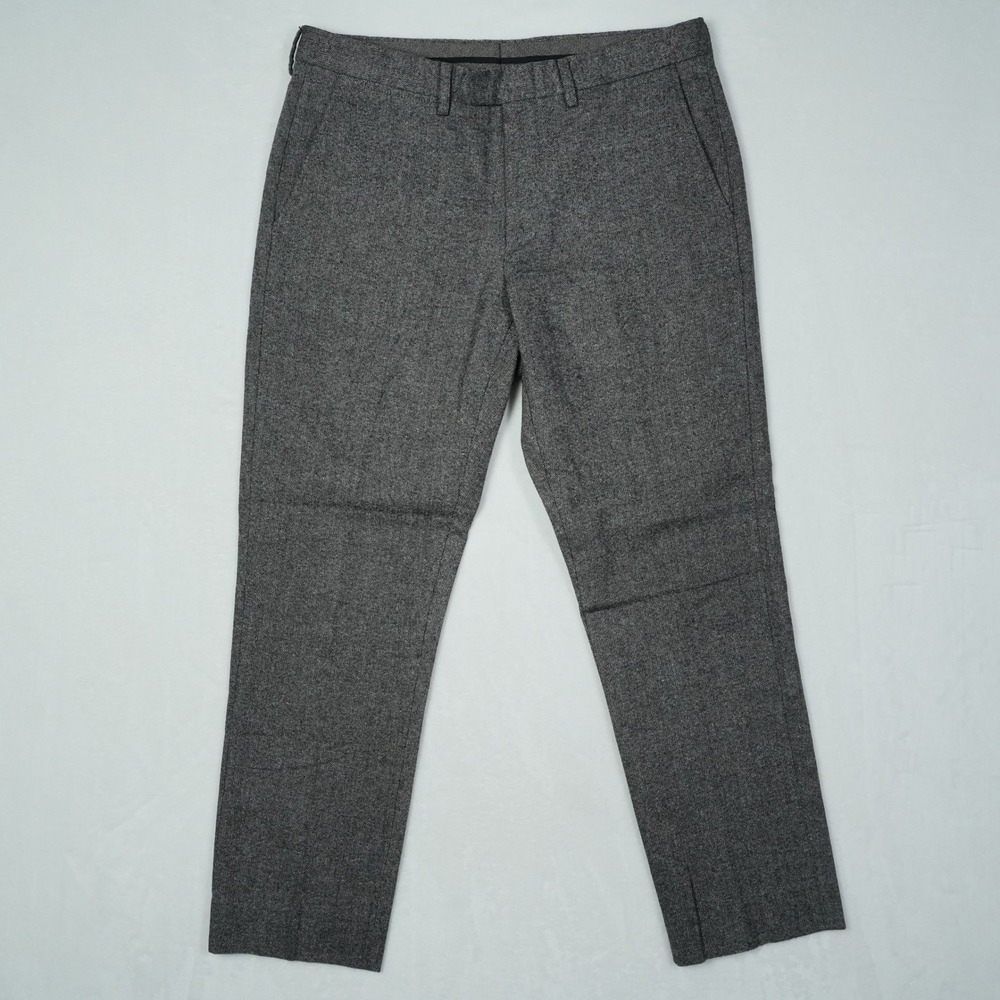 J.Crew Bowery Slim Fit Gray Wool Blend Tweed Dress Pants Mens 32x30 RN77388